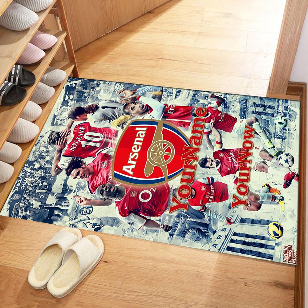 Arsenal Customized Name Floor Mat Design for Entryway Balcony Kitchen Study room Antislip Carpet Anime Office Decor