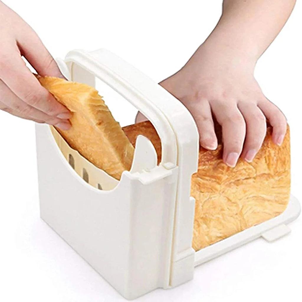 Manual Bread Slicer Plastic Foldable Toast Loaf Slicer Tool Adjustable  Bread Cutting Kitchen Baking Food Tools