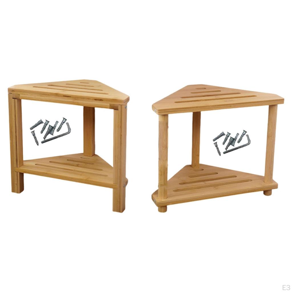 Corner Shower Stool 2 Layer Storage Shelf Foot Rest Multifunction for Home Living Room
