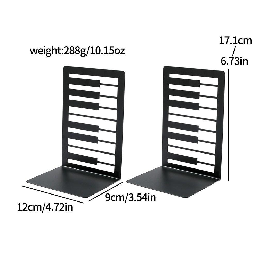 1 Pair L-Shape Piano Key Bookend Artistic Music Score Book Holder Book Enthusiasts
