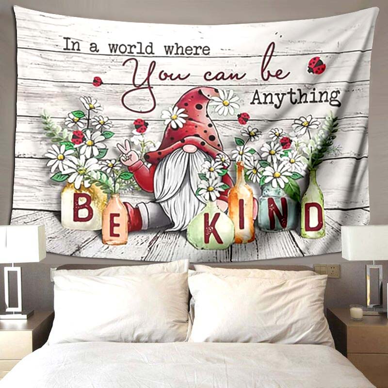 Beach Blanket Living Room Decoration Bedroom Background Cloth Santa Red Riding Hood Gnome Cute Tapestry Wall Hanging