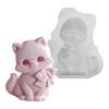 Bow Cat Shaped Candle Mold Cute 3D Realistic Novelty Reusable Cat Resin Mold Soap Mould Clay Craft DIY Chocolate Molds