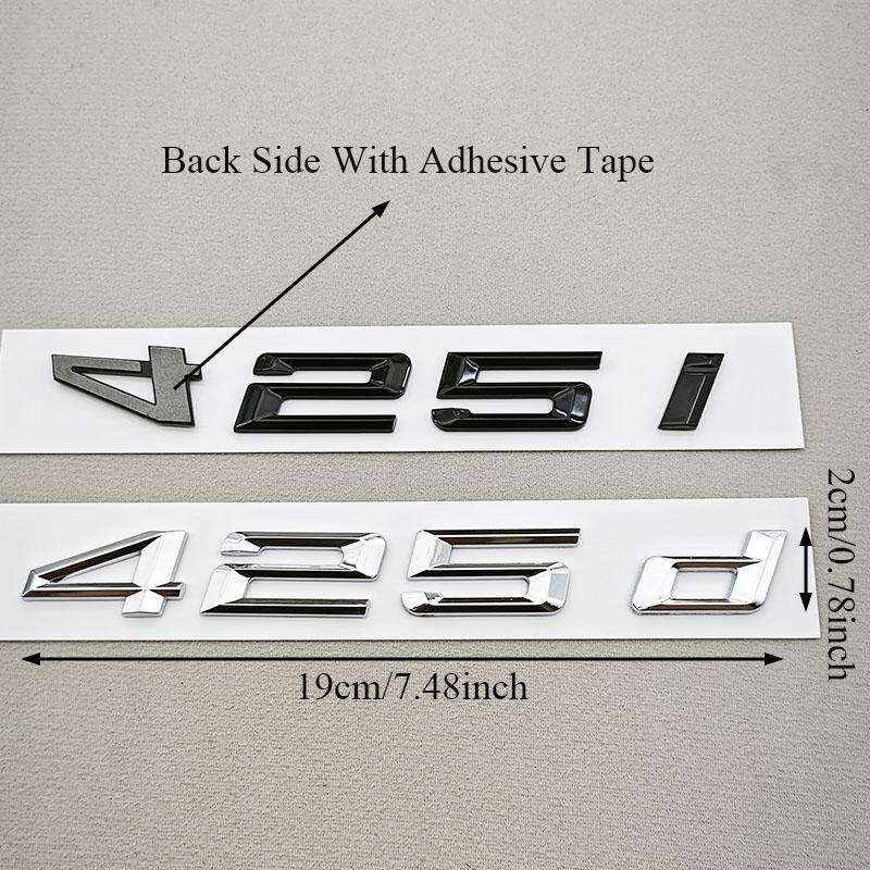 3D ABS Car Letters Logo 425i 425d Badge Emblem Sticker Rear Trunk Decals For BMW 4 Series 425i 425d Tail Marking Accessories