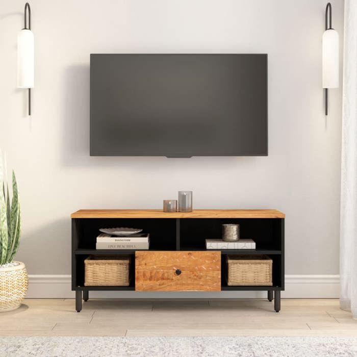 VidaXL Meuble TV 100x33x46 cm bois d'acacia solide 356871