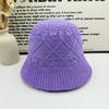 Spring and summer new diamond twisted flower knitted bucket hat women breathable sunshade show face small versatile bucket basin