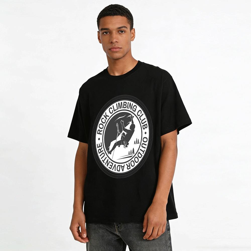 Rock Climbing Club Outdoor Adventure Graphic Casual Tee Pure cotton T-shirt