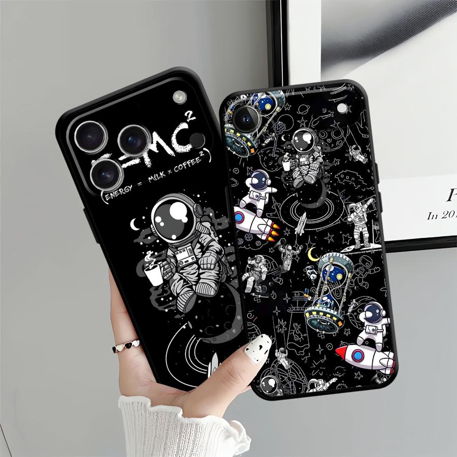Case for Apple iPhone 17 Pro Max 11 XR XS MAX 12 14 16 15 Pro 7 8 Air 13 Funda Phone Cover Cartoon Astronaut