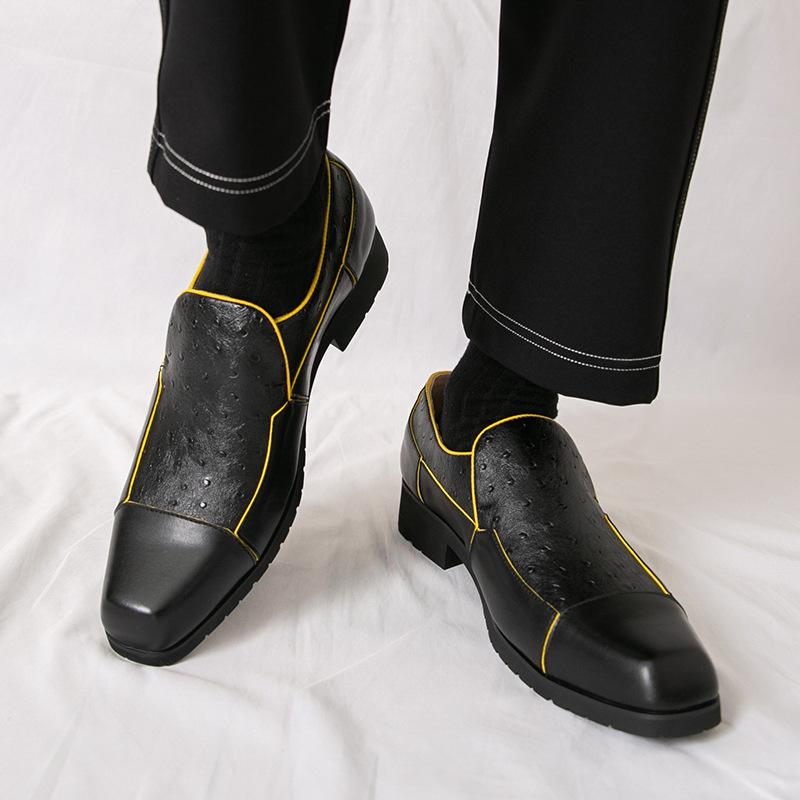 Large size leather shoes men's retro business dress casual shoes men's shoes large size groom wedding shoes