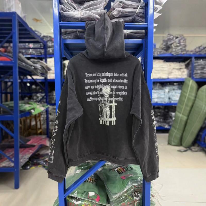 Mens Oversized Washed Cotton Hoodie Streetwear Loose Fit Pullover Sweatshirt Fall 2026