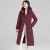 Women Down Jacket 2024 Long Over the Knee Coat Thick Warm 90 White Duck Down Mid Length for Middle Aged and Elderly