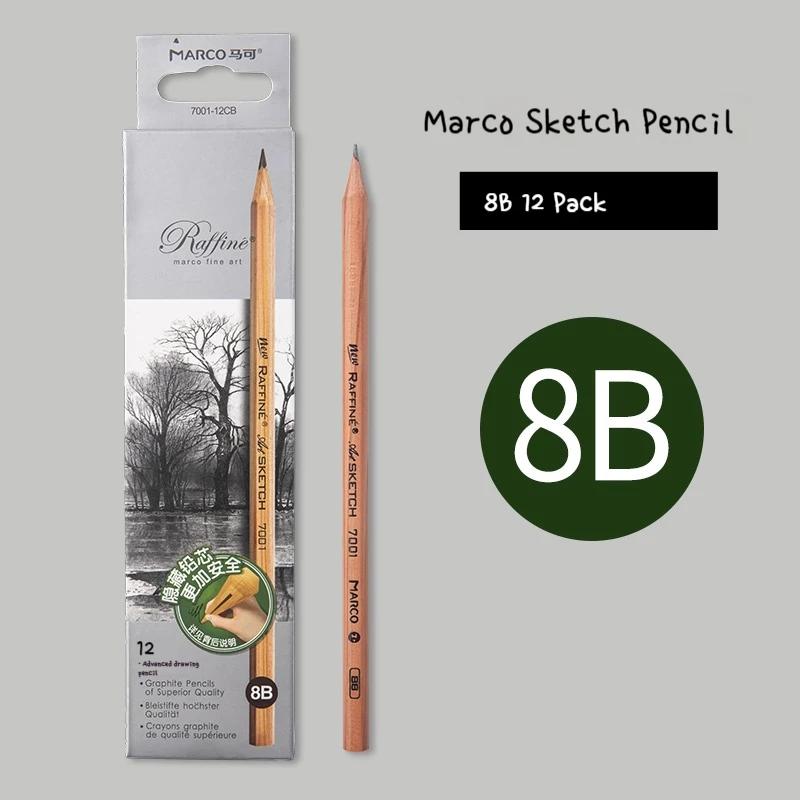 12Pcs Professional Drawing Sketch Pencil Set HB 2H 2B 3B 4B 5B 6B 7B 8B 10B 12B 14B Graphite Hand-Painted Pen School Stationery