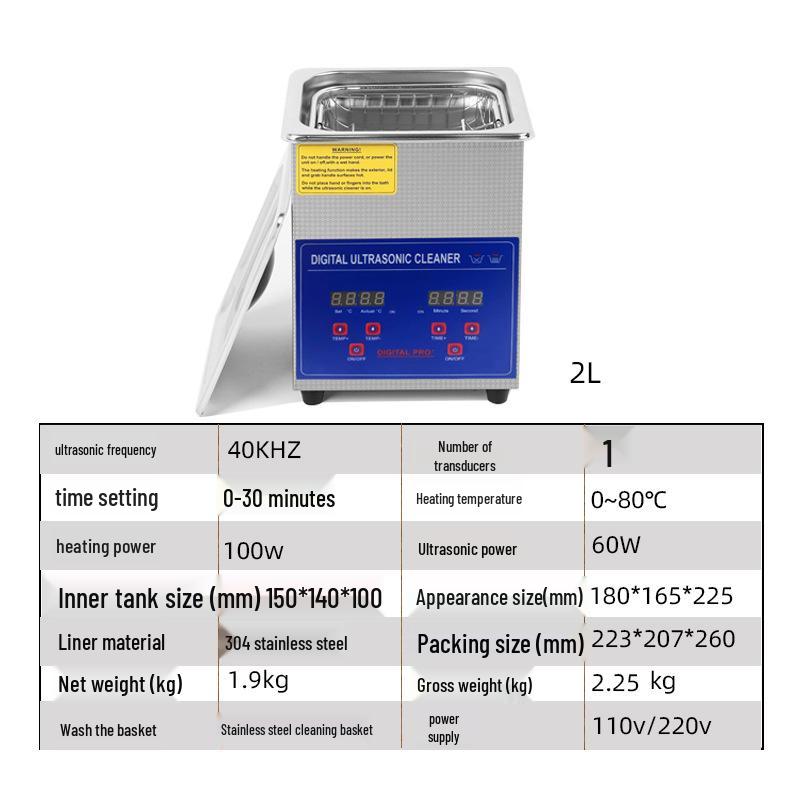 Compact Ultrasonic Cleaner for Industrial Parts & Dental Labs