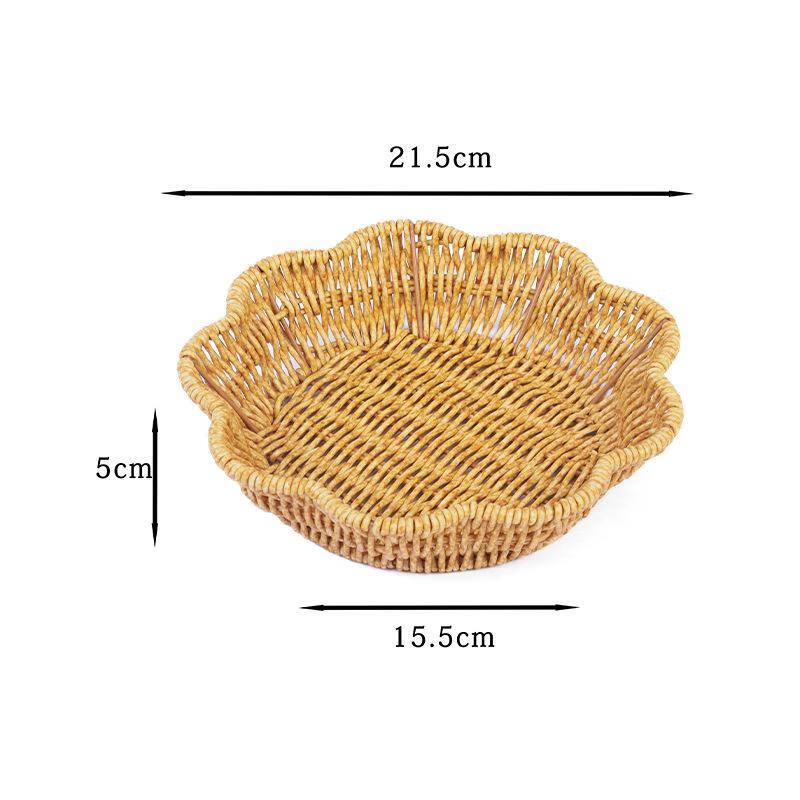 MinNa Imitation Rattan Gewebter Obstkorb & Abtropfgestell (2er-Pack)