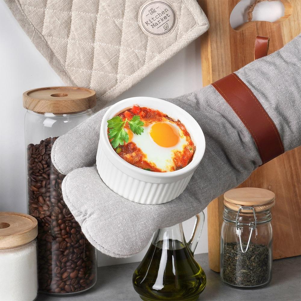 6x Ovenproof Casserole Dish Bowl Ceramic Ramekin 260 ml