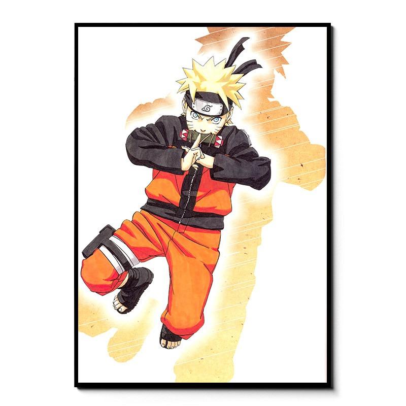 Japanese Anime Naruto Uzumaki Frameless Canvas Core Print - HD Poster Home Decor for Living Room Bedroom Anime Peripheral