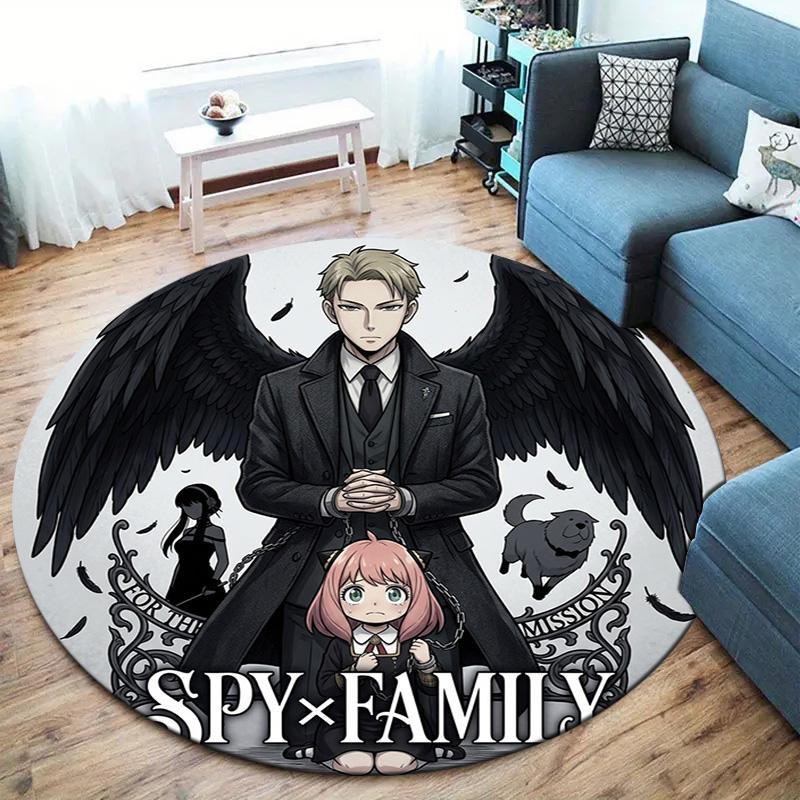 Spyxfamily Round Area Rug Carpet Rug For Living Room Bedroom Sofa Playroom Decor Nonslip Floor Mat