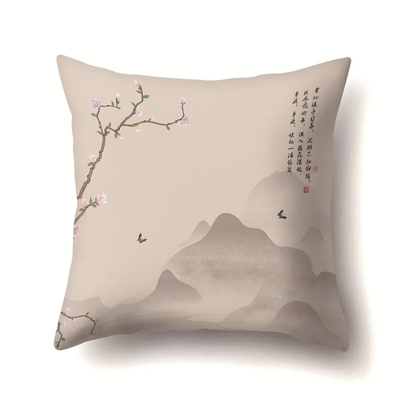 Geometric Branch Sofa Pillowcase Single-sided Office Cushion Cover Living Room Pillowcase Cycling Waist Pillowcase