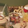 Portable Glass Storage Jar Green Red Chocolate Cookie Box With Lid Christmas Tree Santa Claus Candy Tank Home