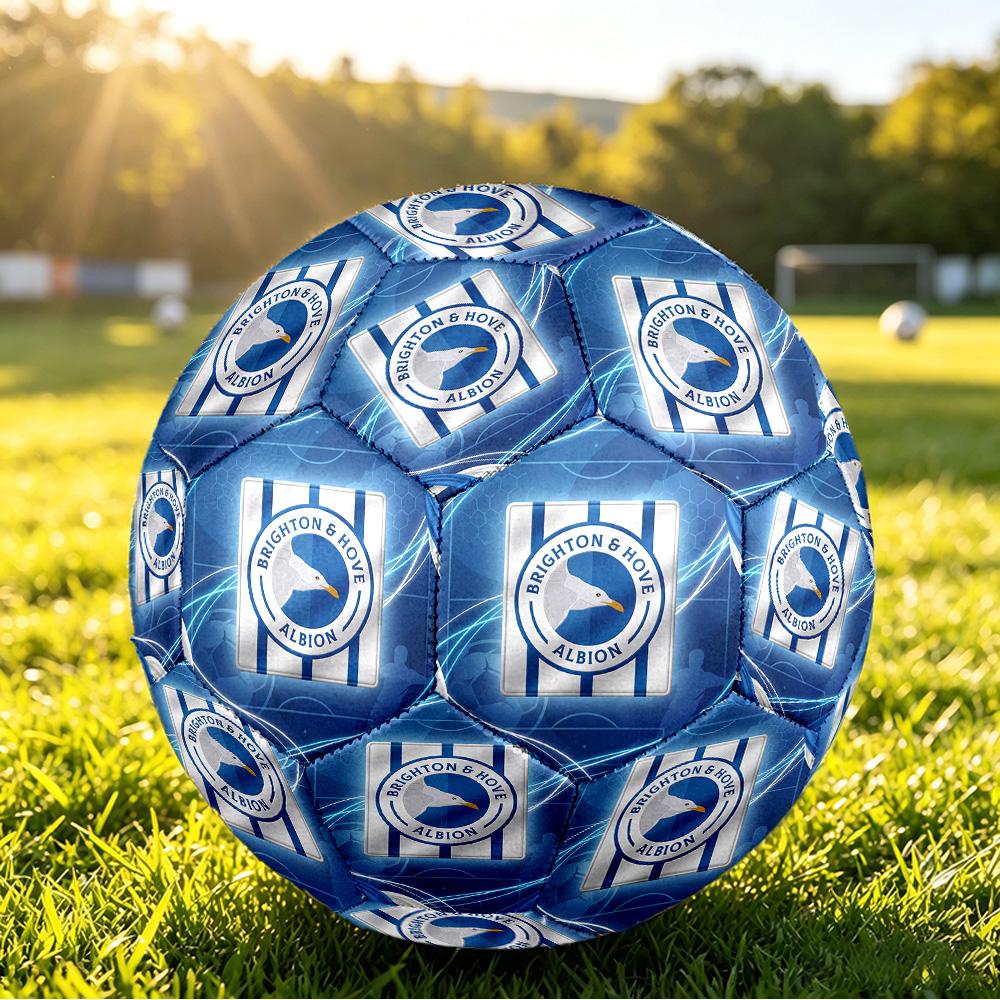 Brighton & Hove Albion FootballPrinted Size 5 Soccer Blbion Football, Anti Slip Adult Match Football Souvenir for Football Fans