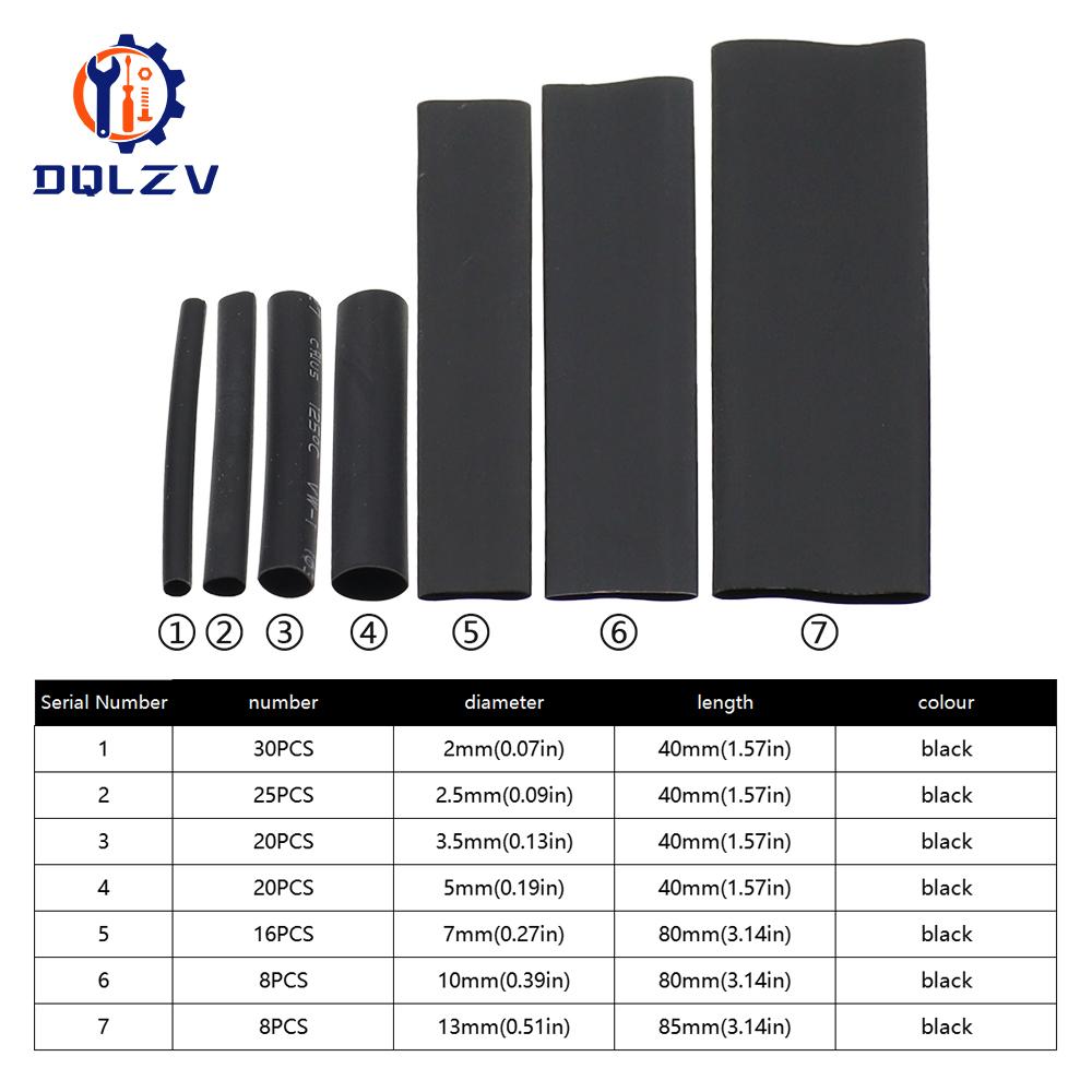 530/328/164/127pcs Heat Shrink Tube 2:1 Shrinkable Wire Shrinking Wrap Tubing Wire Connect Cover Protection