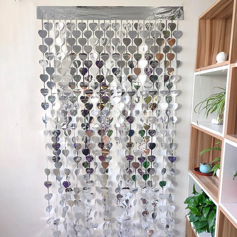 Creative Party Decoration Peach Heart Love Door Curtain Fashion Valentine's Day Wedding Party Decor Sequin Curtains