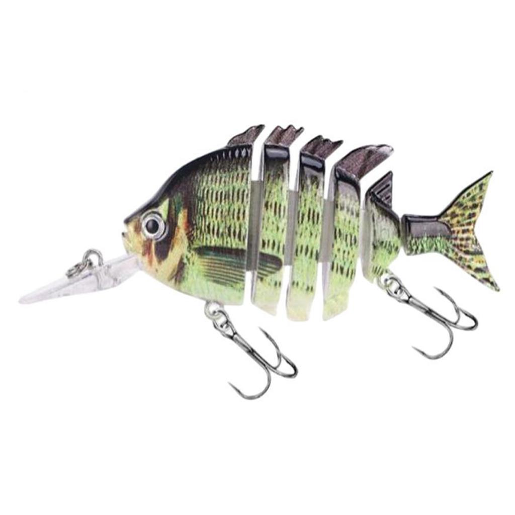 5 Stück Mehrgelenk-Köder Hardbait Sinking Lure mit 3D-Design Breiter Stoff für Haltbarkeit Haken für Barsch Forelle