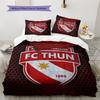 Biancheria da letto con motivo FC Thun Decorazione per la casa Regalo di compleanno (1 * copripiumino + 2 * federa, senza nucleo)