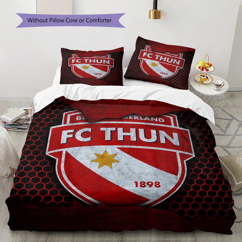 Biancheria da letto con motivo FC Thun Decorazione per la casa Regalo di compleanno (1 * copripiumino + 2 * federa, senza nucleo)