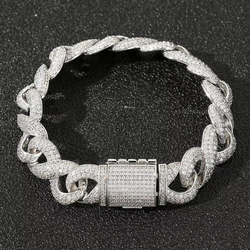Personalisierter Hip Hop Schmuck 14K Gold Plated Unendlichkeitsarmband 15mm Bling CZ Iced Out Unendliches Armband für Damen und Herren