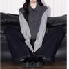Lapel Patchwork Knit Sweater Shirt, 2026 Fashion Women's Autumn/Winter Top