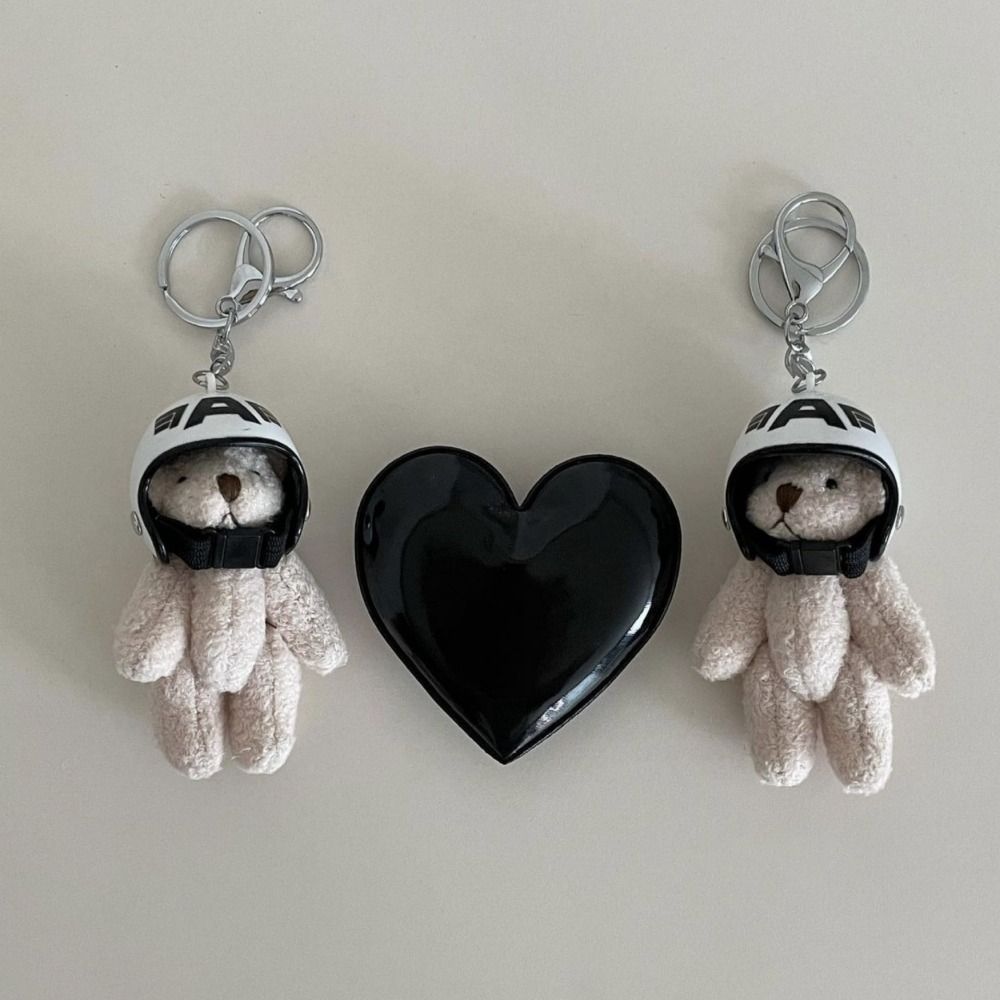Key Buckle Helmeted Bear Keychains The Four Limbs Moves Plush Key Chain Creative   Bag Decoration