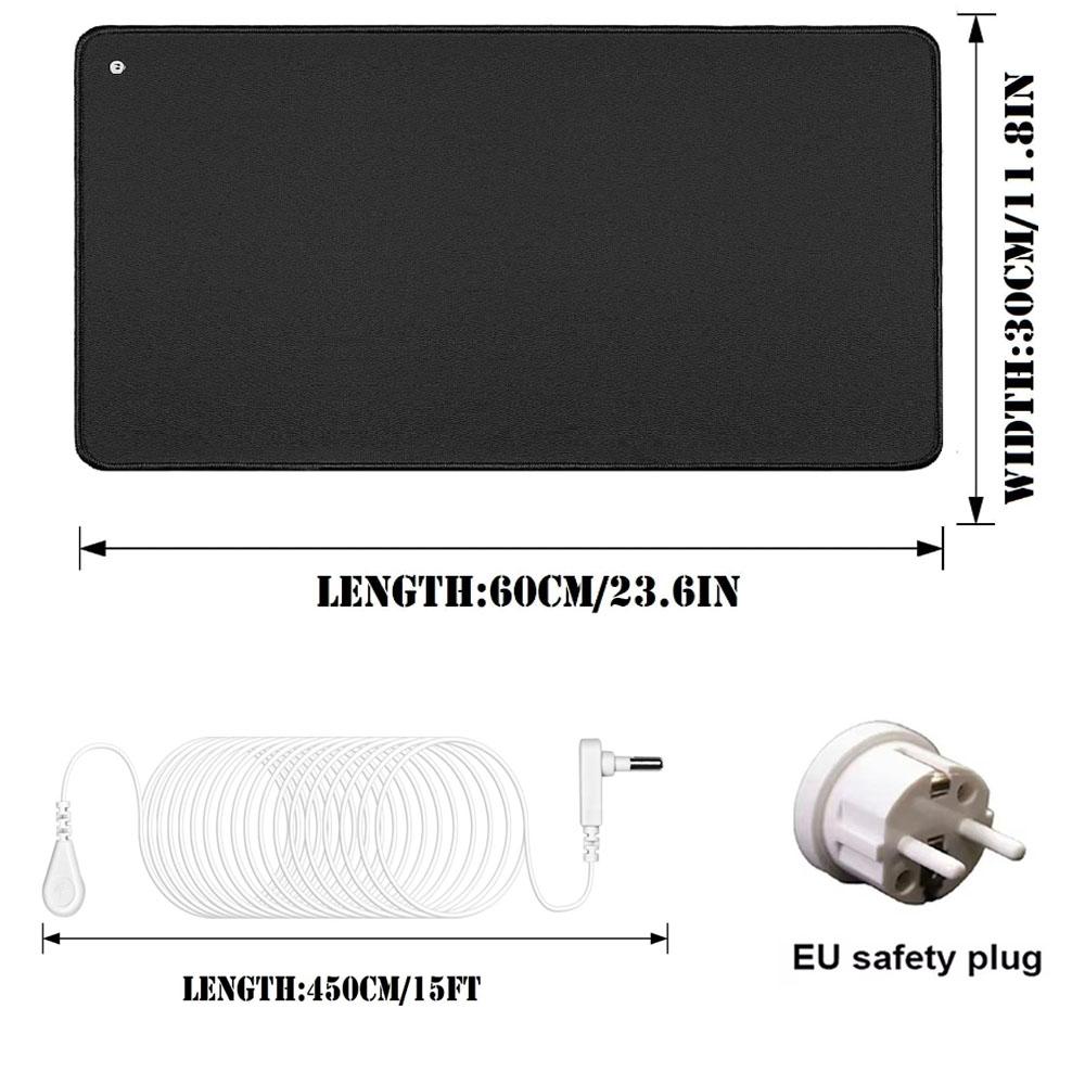 

Заземляющий коврик для ног, заземляющие коврики 11,8x23,6 дюйма, заземляющий терапевтический коврик для настольного ноутбука со шнуром EU Plug чёрный