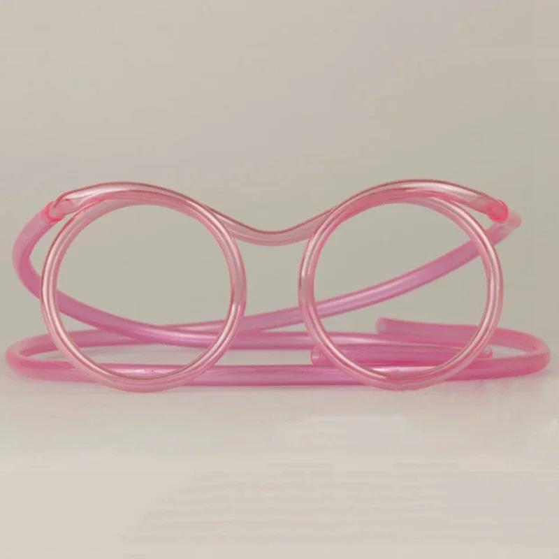 Straw Glasses Funny Soft PVC Glasses Flexible Drinking Straws Kids Party Supplies Bar Supplies Creativity Toy Kids Gift Cup Holders 5