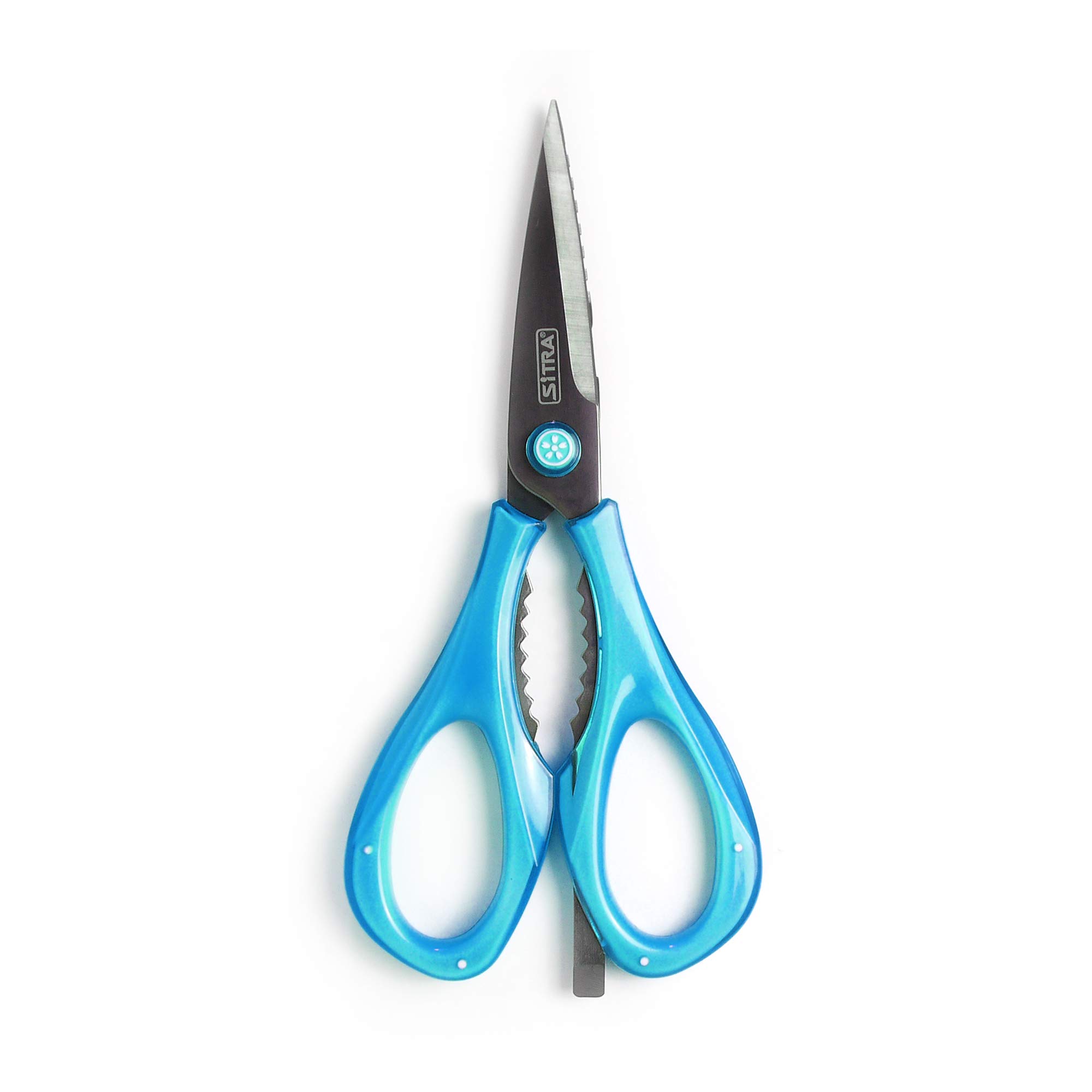 

Кухонные ножницы SiTRA с прозрачной ручкой 5-в-1 многофункциональные (синий) синий