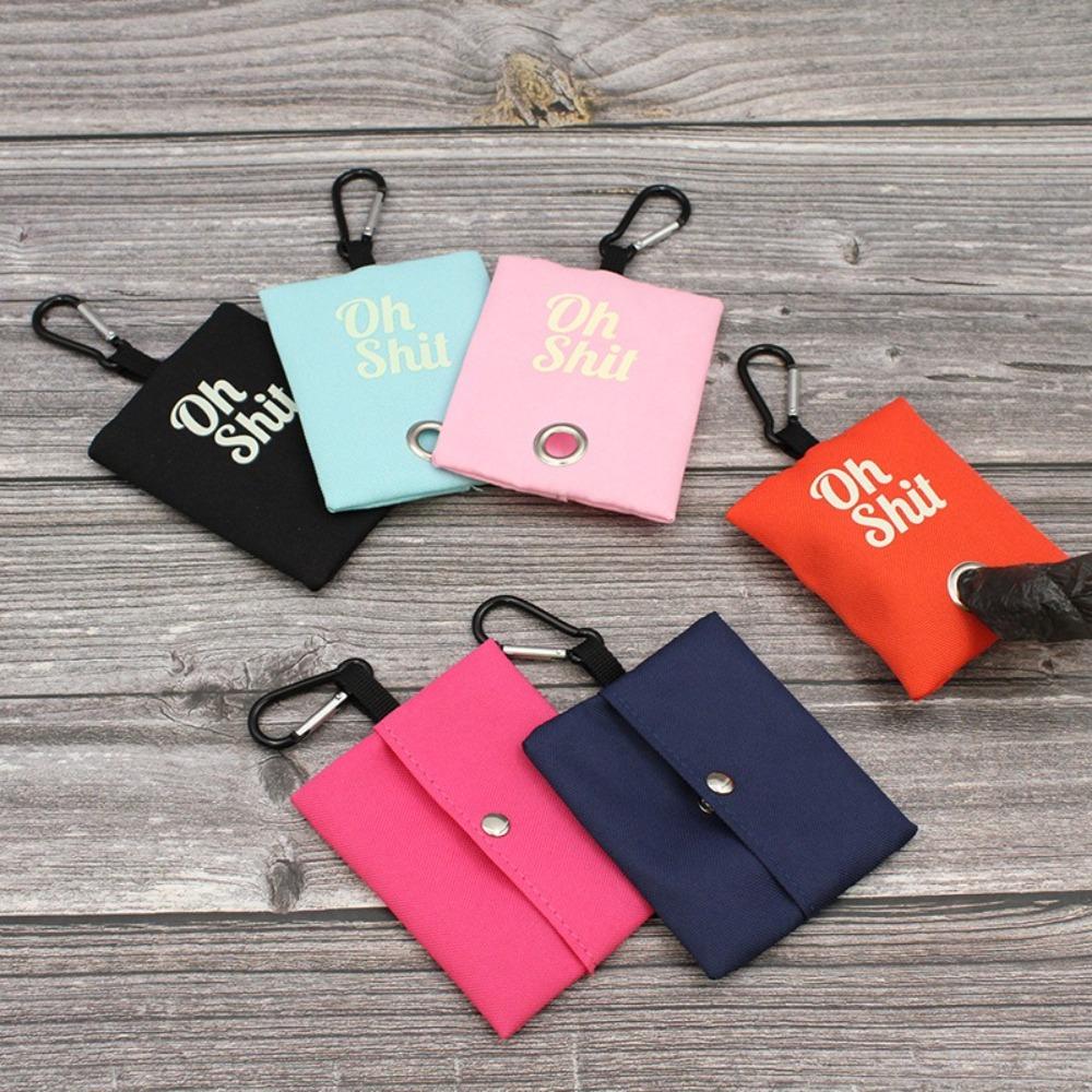 New Dog Poop Garbage Bags Organizer with Buckle Portable Poop Bag Dispenser Pets Supplies Canvas Waste Bag Holder for Outdoor