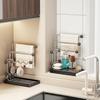 Stainless Steel Kitchen Rag Drying Rack Multi-functional with Drainage Tray Towel Holder Anti-rust Sponge Dishcloth Towel Holder