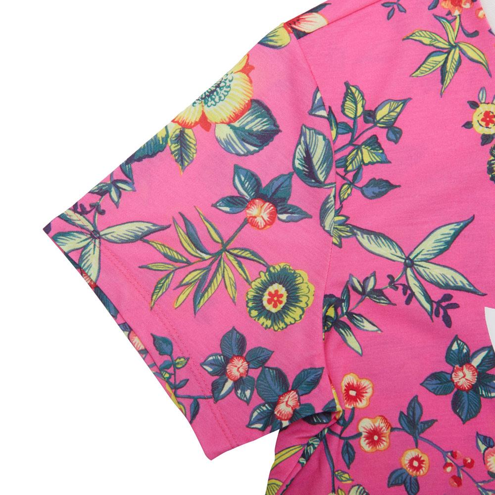 Adidas Originals Lifestyle Seria Casual Okrągły Dekolt Miękki Wygodny Krótki Rękaw Regularny T-shirt Damskie Topy Różowy AJ8142