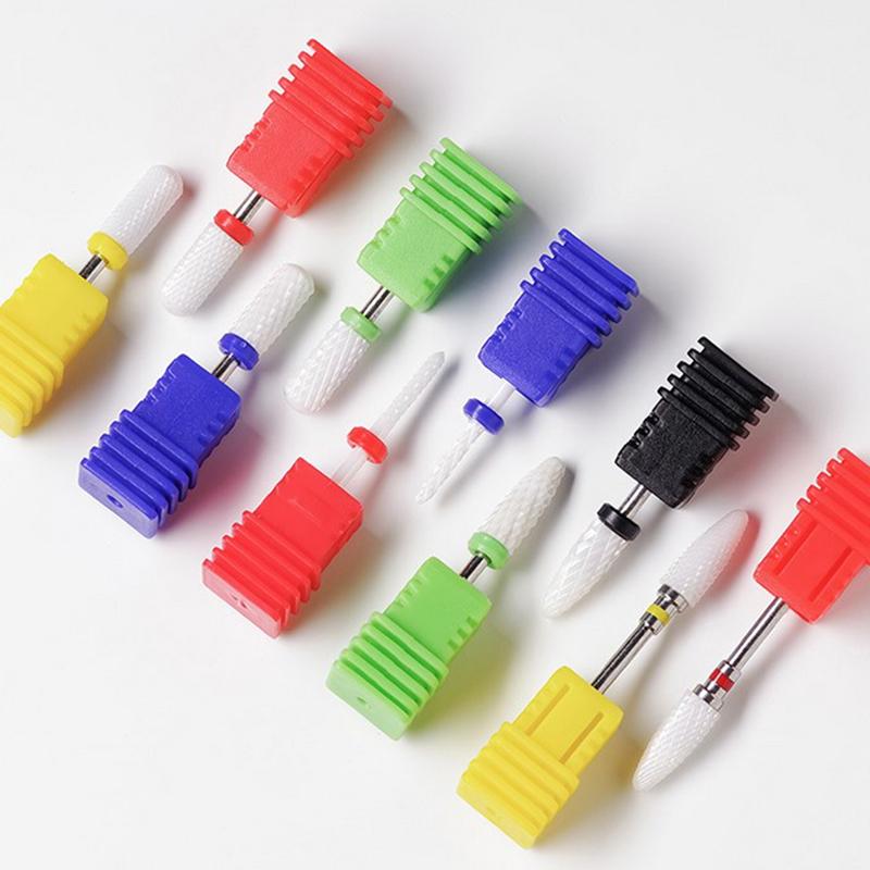 Ceramic Nail Drill Bit Art Smooth Flat Top Rotary Manicure Pedicure 3/32" Shank