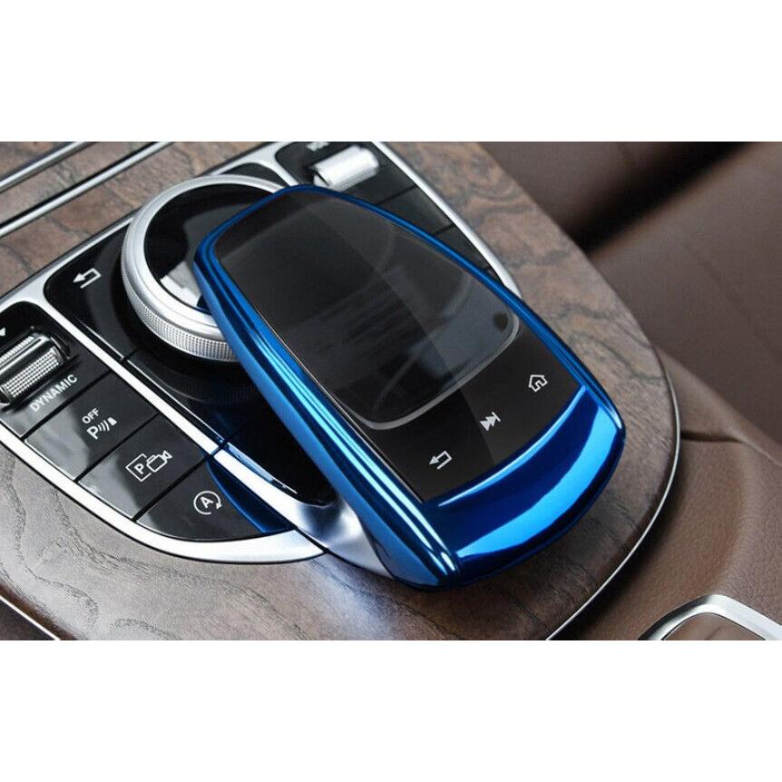 For Benz C-Class 2015 2016-2018 ABS Blue Middle Console Mouse Cover Trim 1PCS