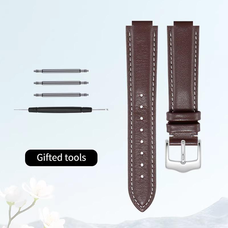 Curved mouth layer cowhide watch strap women for Original CARTIER BALLON BLEU DE CARTIER W69016Z4 WJBB0033 HIPINE men watchband