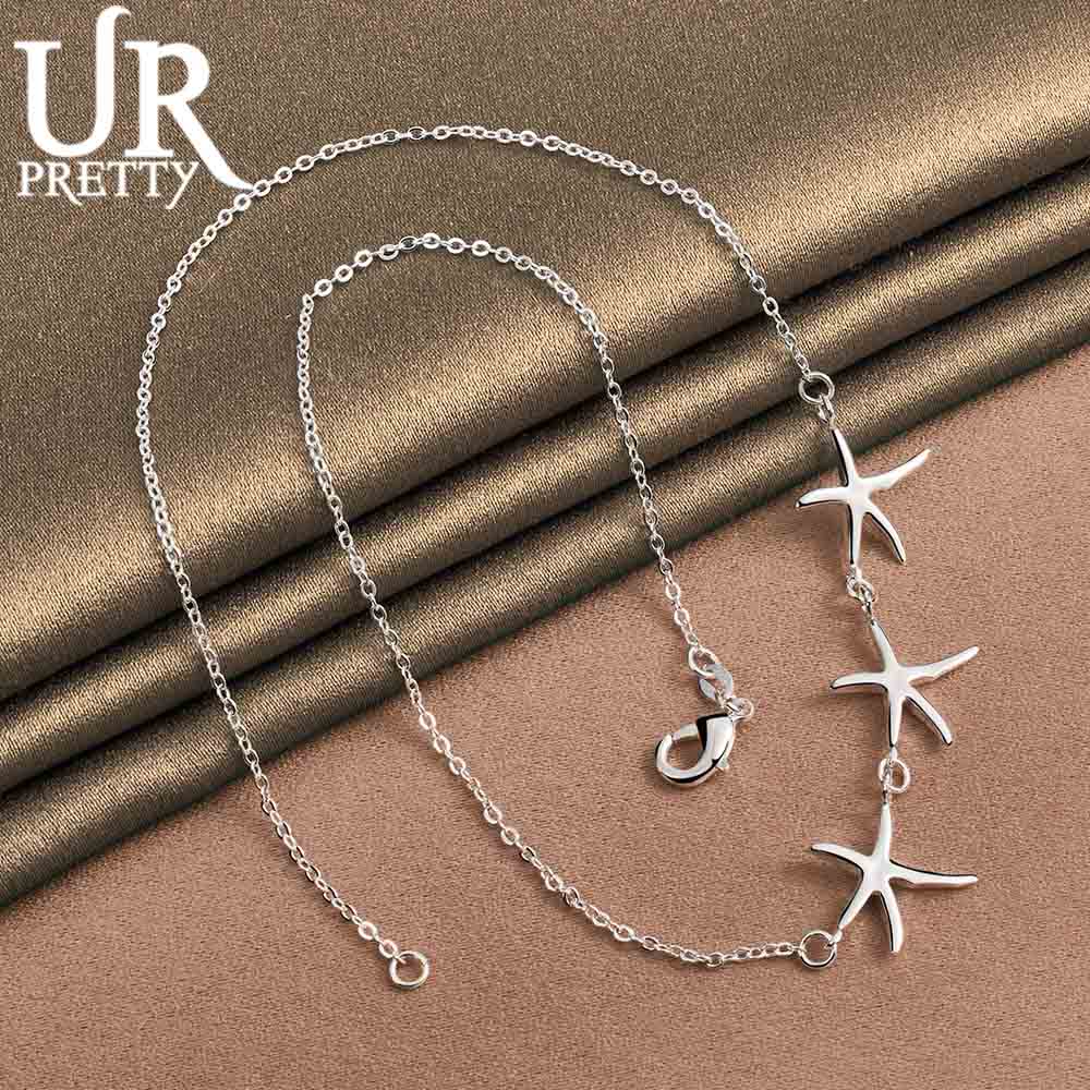 925 Sterling Silver Three-star Necklace Fashion Wedding Jewelry