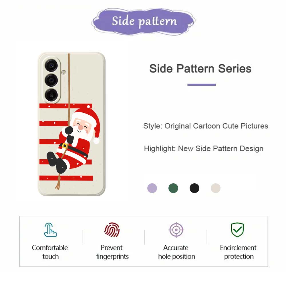 For Samsung Galaxy A17 5G Case Santa Claus Pattern Printing Straight Edge TPU Phone Back Cover