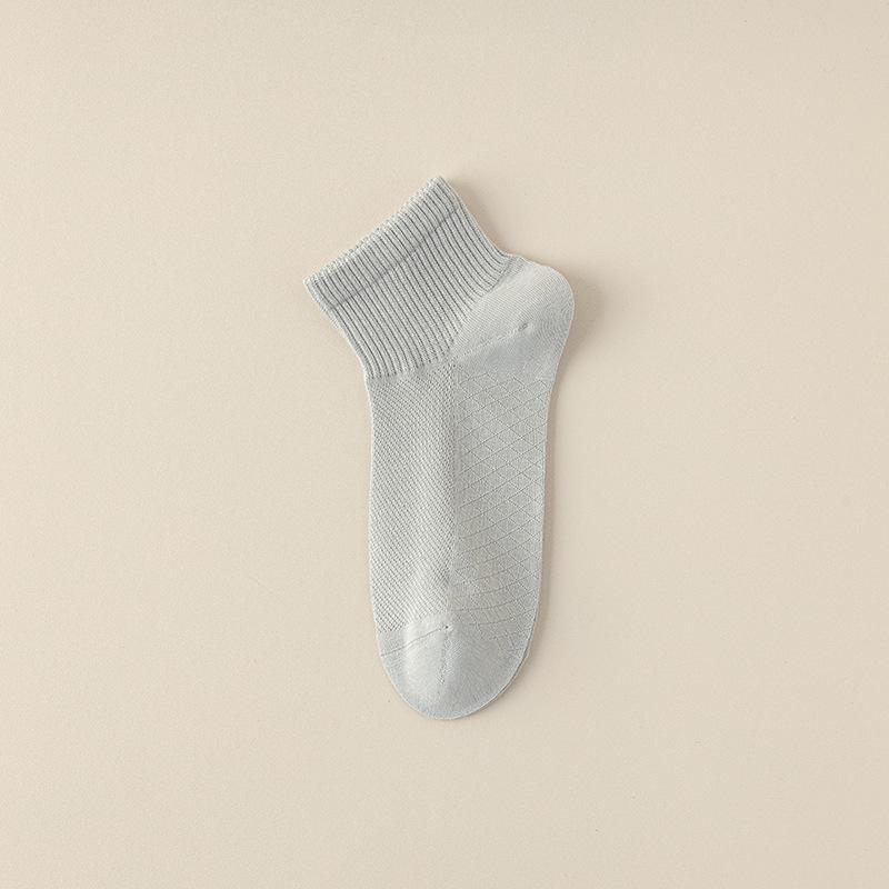 Men's Short Socks for Spring and Summer, Thin Pure Cotton Sports, Anti-odor, Sweat-absorbing, Mesh Breathable, Black Men's Shallow Mouth Boat Socks