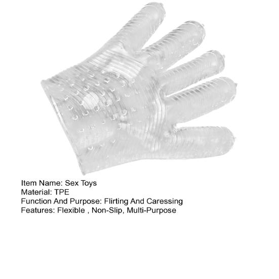 Spiked Pleasure Massage Glove TPE Textured Fisting Mitt with Raised Dots Flexible Body-Safe