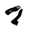 French square head single shoes women's shoes 2025 early spring new rhinestone thick heel low heel shoes one pedal shallow high heels