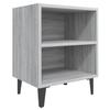 Bedside Table - Sonoma Grey - Metal Legs - 2 Shelves - Industrial Style