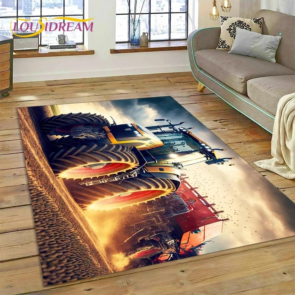 Retro Tractor Car  Truck Carpet Rug for Bedroom Living Room Home Sofa Decoration,Children Game Large Decor Floor Mat Gift