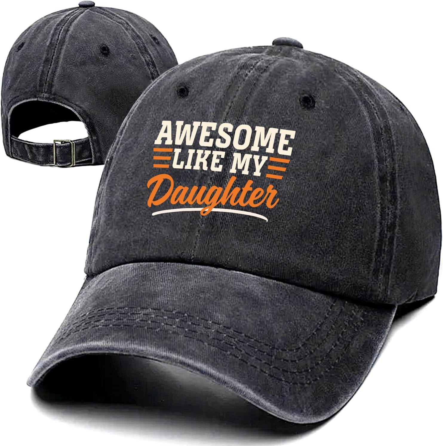 

Awesome Like My Daughter Father Dad Baseball Cap Washed Cotton Adjustable Casual Hat Gift Hat One Size