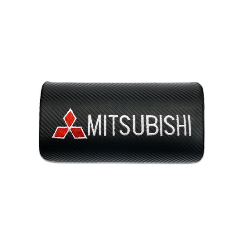 

For Mitsubishi Delica Grandis Pajero Eclipse Colt Galant Car Seat Headrest Badge Neck Pillow Support Cushion Auto Accessories