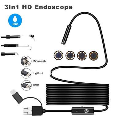 2021 Newly Upgraded 8mm Endoscope Camera HD Coms Camera USB Endoscope with 8 LED 1/2/3.5/5/10M Cable Waterproof IP67 Borescope Android PC